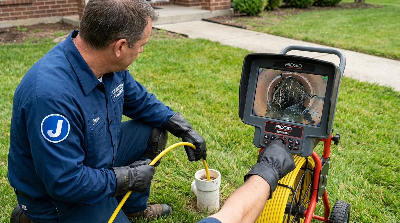 Sewer camera inspection being performed by Johns Plumbing LLC in Rosemount