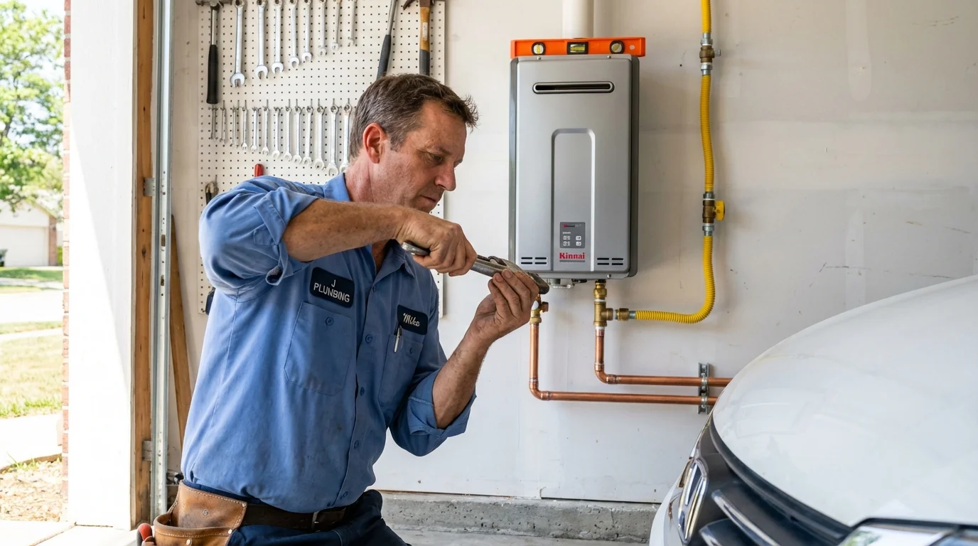 Tankless water heater installation by a Johns Plumbing LLC plumber in Rosemount